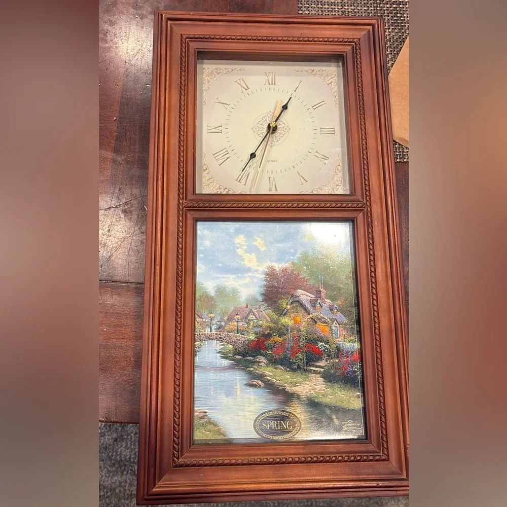 Rare limited edition plate no. 9944A Lamplight bridge spring working clock